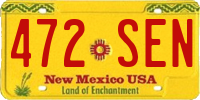 NM license plate 472SEN