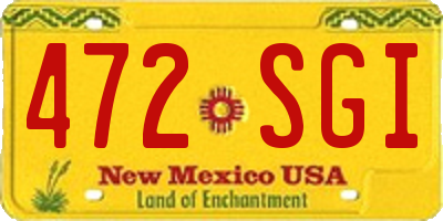 NM license plate 472SGI