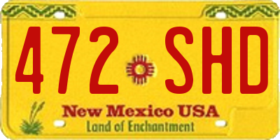 NM license plate 472SHD