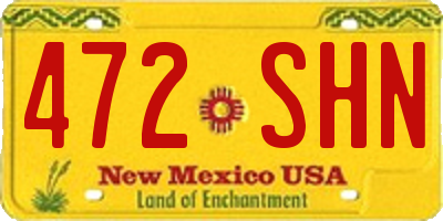 NM license plate 472SHN