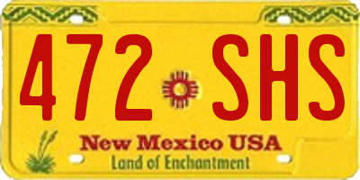 NM license plate 472SHS