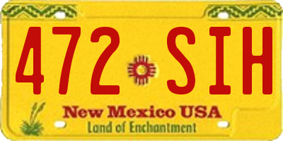 NM license plate 472SIH