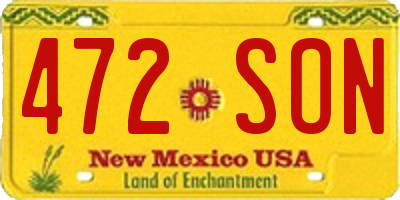 NM license plate 472SON