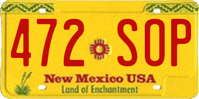 NM license plate 472SOP
