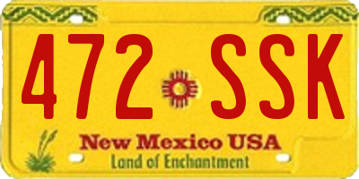 NM license plate 472SSK