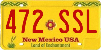 NM license plate 472SSL