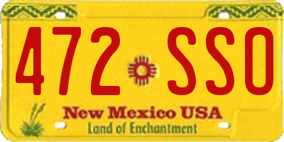 NM license plate 472SSO