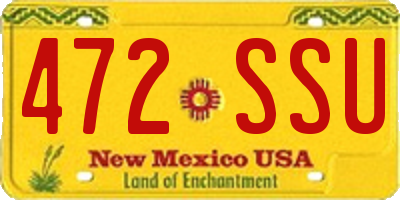 NM license plate 472SSU