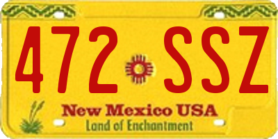 NM license plate 472SSZ