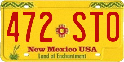 NM license plate 472STO