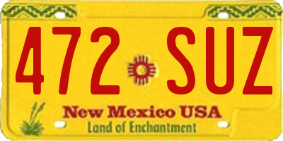 NM license plate 472SUZ