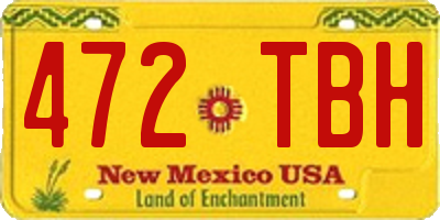 NM license plate 472TBH