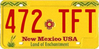 NM license plate 472TFT