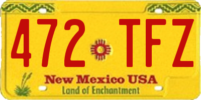 NM license plate 472TFZ