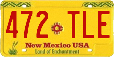 NM license plate 472TLE