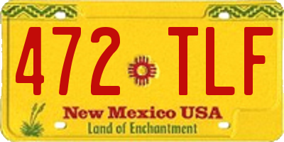 NM license plate 472TLF
