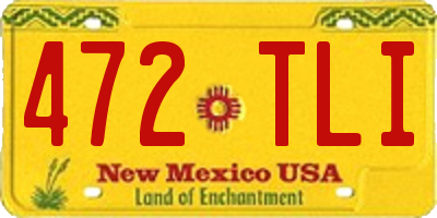 NM license plate 472TLI