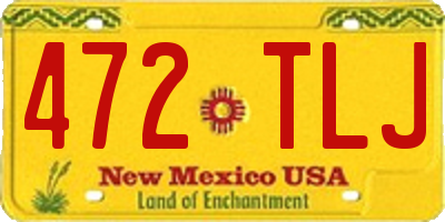 NM license plate 472TLJ