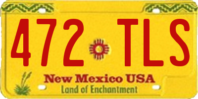 NM license plate 472TLS