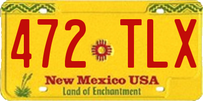 NM license plate 472TLX