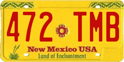 NM license plate 472TMB