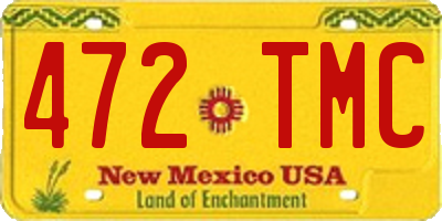 NM license plate 472TMC