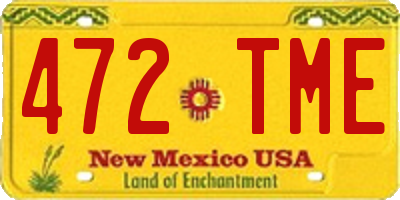 NM license plate 472TME