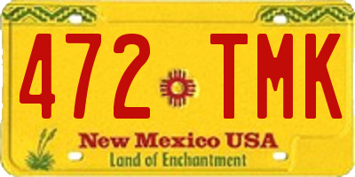 NM license plate 472TMK