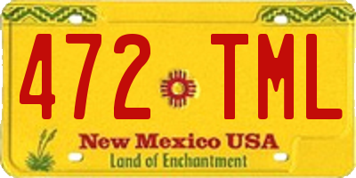 NM license plate 472TML