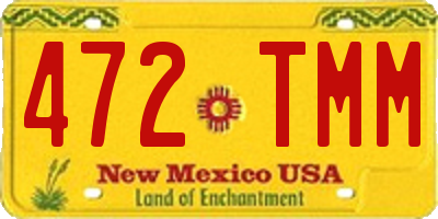 NM license plate 472TMM
