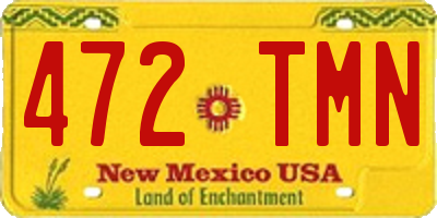 NM license plate 472TMN