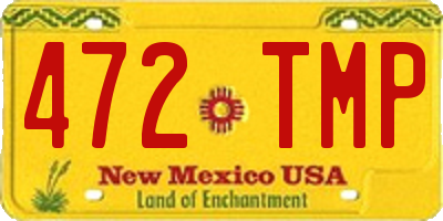 NM license plate 472TMP