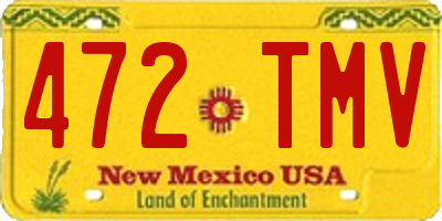 NM license plate 472TMV