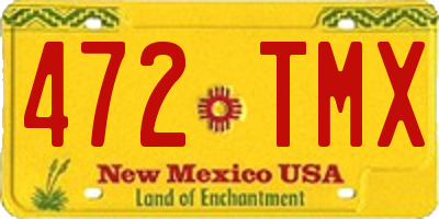 NM license plate 472TMX