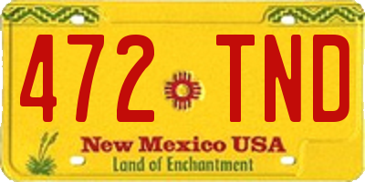 NM license plate 472TND