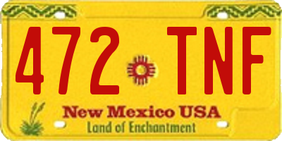 NM license plate 472TNF