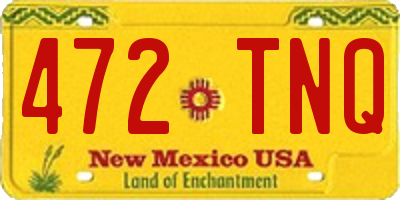 NM license plate 472TNQ