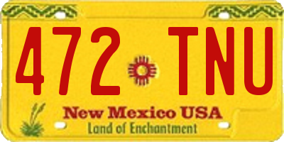 NM license plate 472TNU