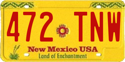 NM license plate 472TNW