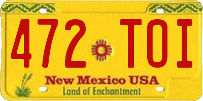 NM license plate 472TOI
