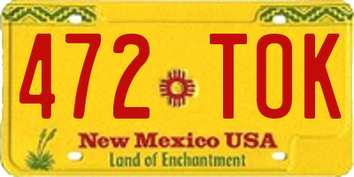 NM license plate 472TOK