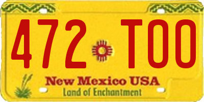 NM license plate 472TOO