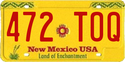 NM license plate 472TOQ