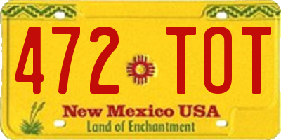 NM license plate 472TOT