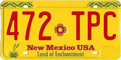 NM license plate 472TPC