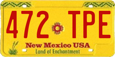 NM license plate 472TPE