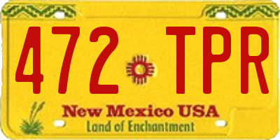 NM license plate 472TPR
