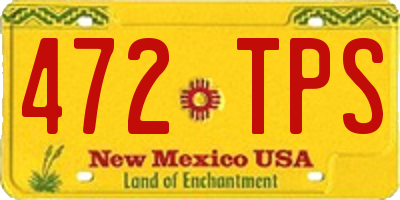 NM license plate 472TPS