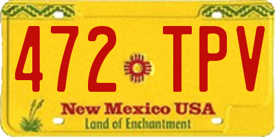 NM license plate 472TPV