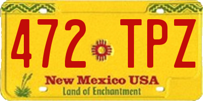 NM license plate 472TPZ